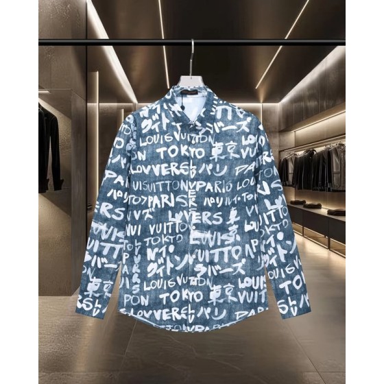 Louis Vuitton 1v x nigo Tokyo Limited Graffiti Logo Digital Print Long-Sleeve Shirt